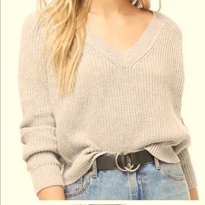 Forever 21, ribbed v neck, medium gray, cropped sweater